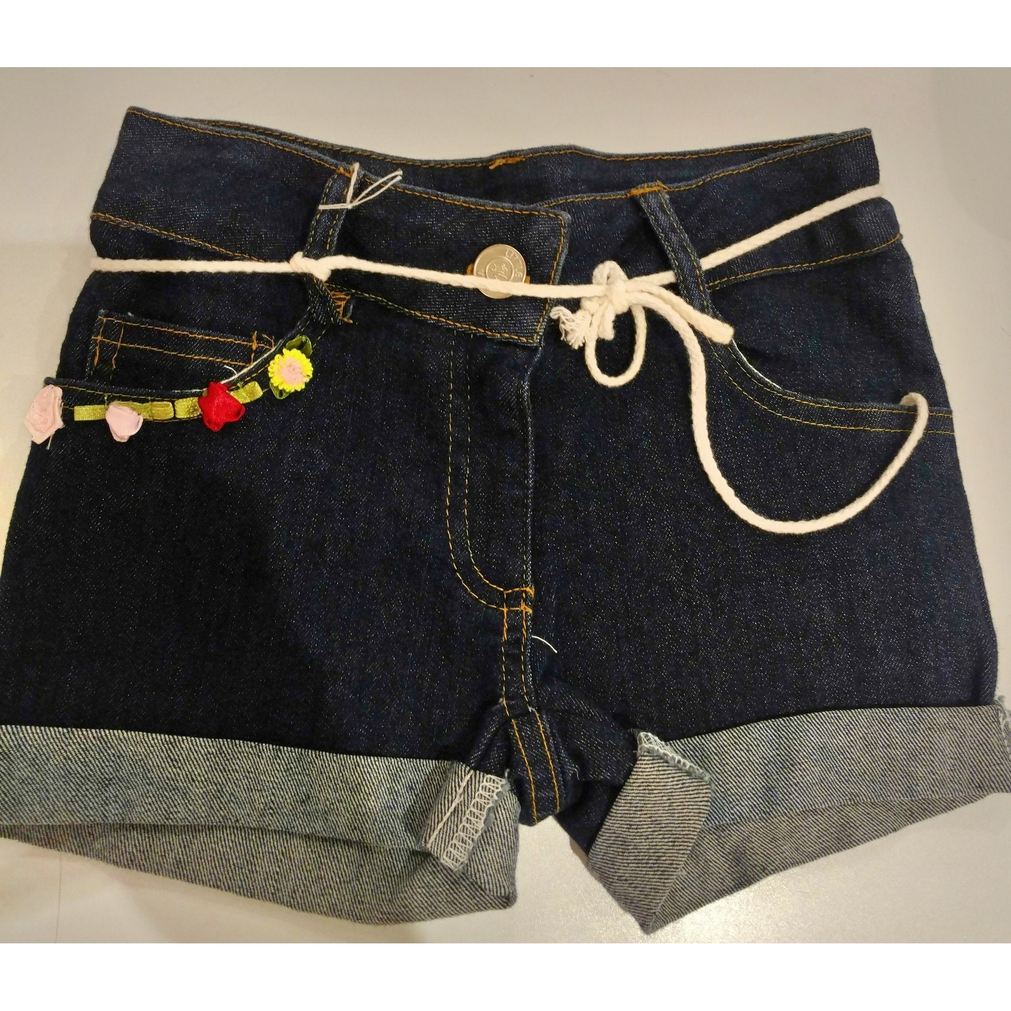 Pantalones cortos de mezclilla oscura Little Mass