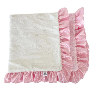 Minky Blanket in Pink/Ivory