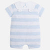 Mayoral White and Blue Stripe Romper