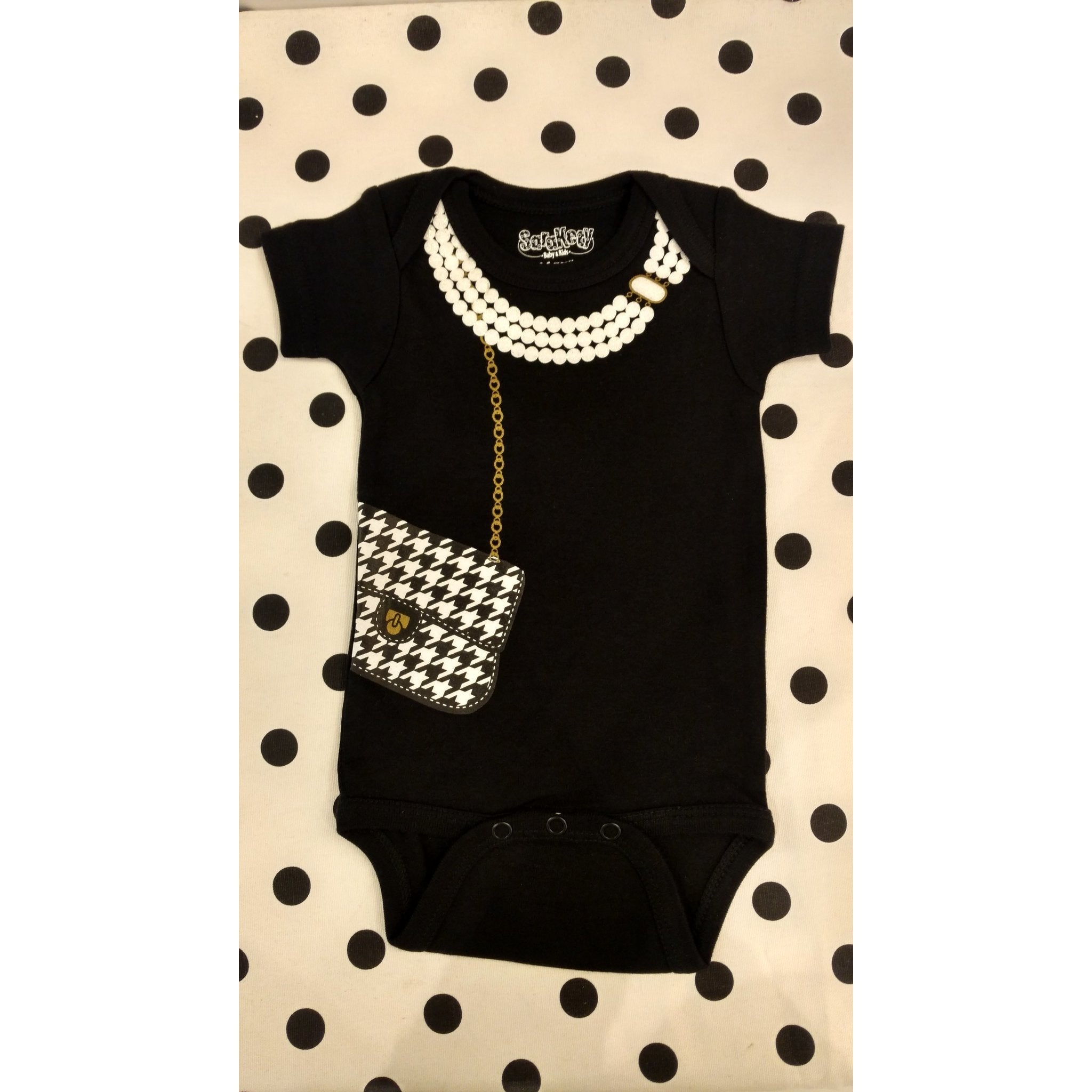 Sara Kety Houndstooth Bag Black Onesie