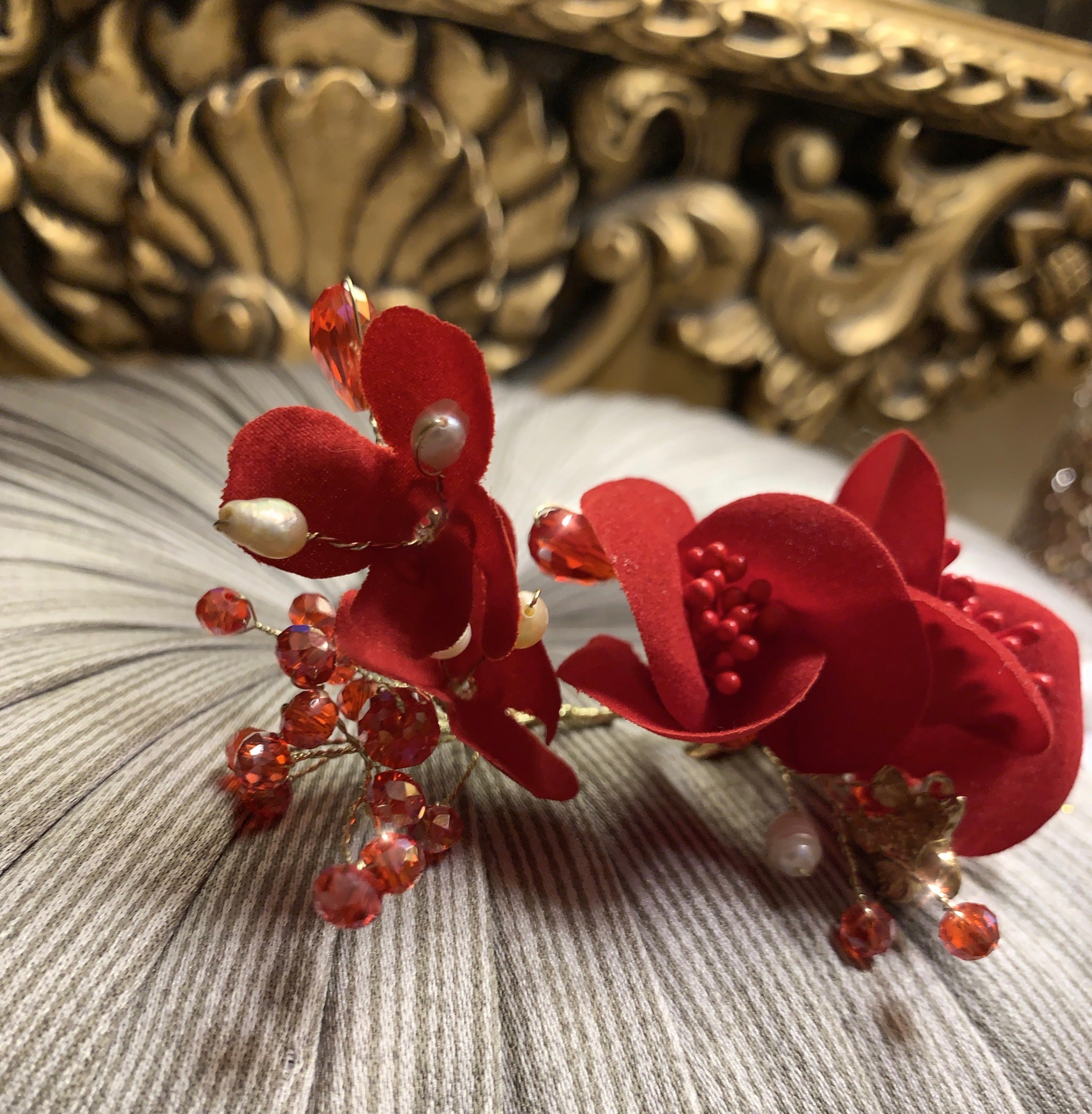 Red Flower Hair Clip