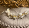 Gold and Ivory Lace Bow Hairband