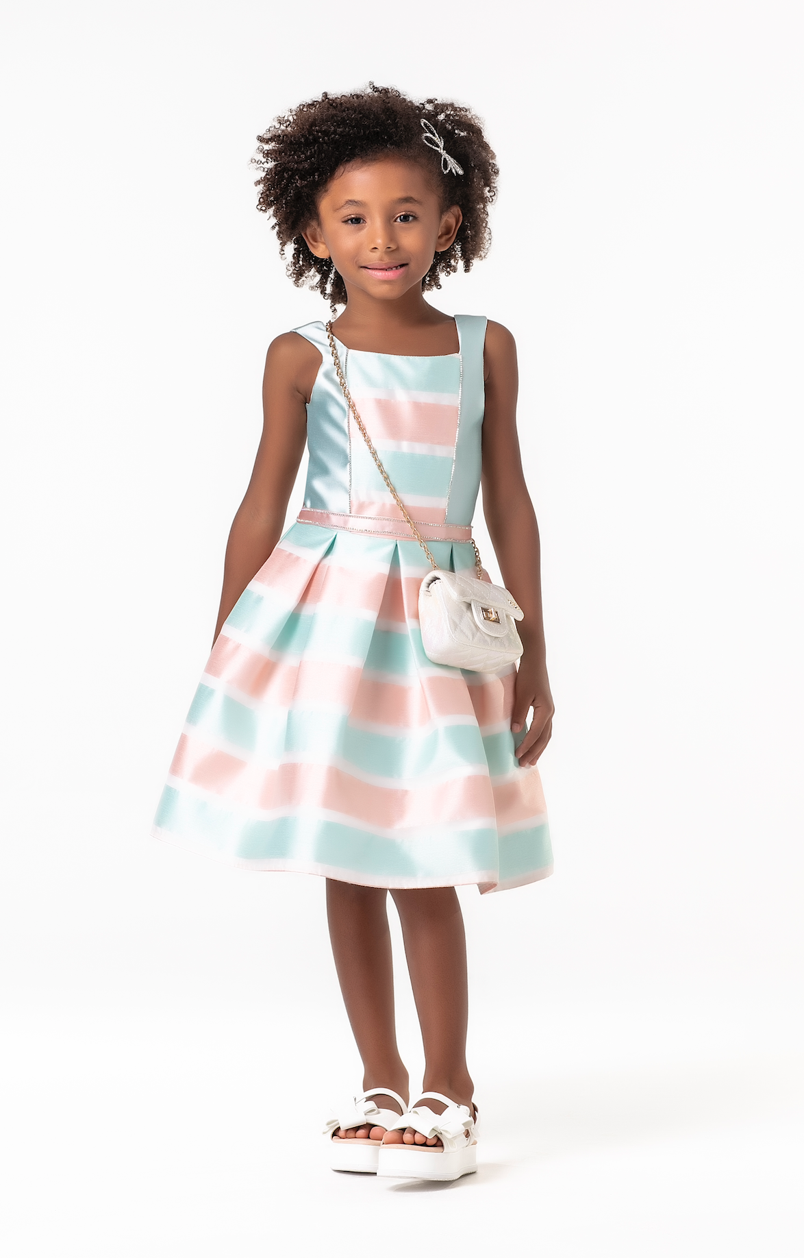 Organza Striped Dress