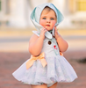 Green Stripe Bunny Ear Bonnet