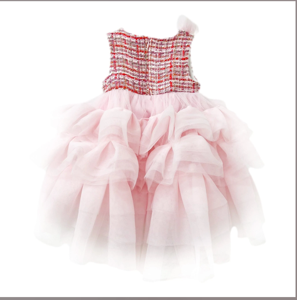 Kelly Pink Tweed Romper