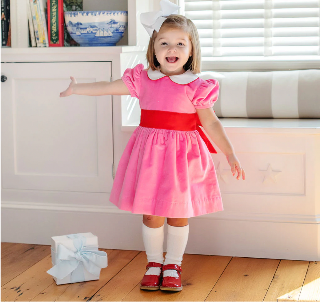 Cindy Lou Velvet Sash Dress