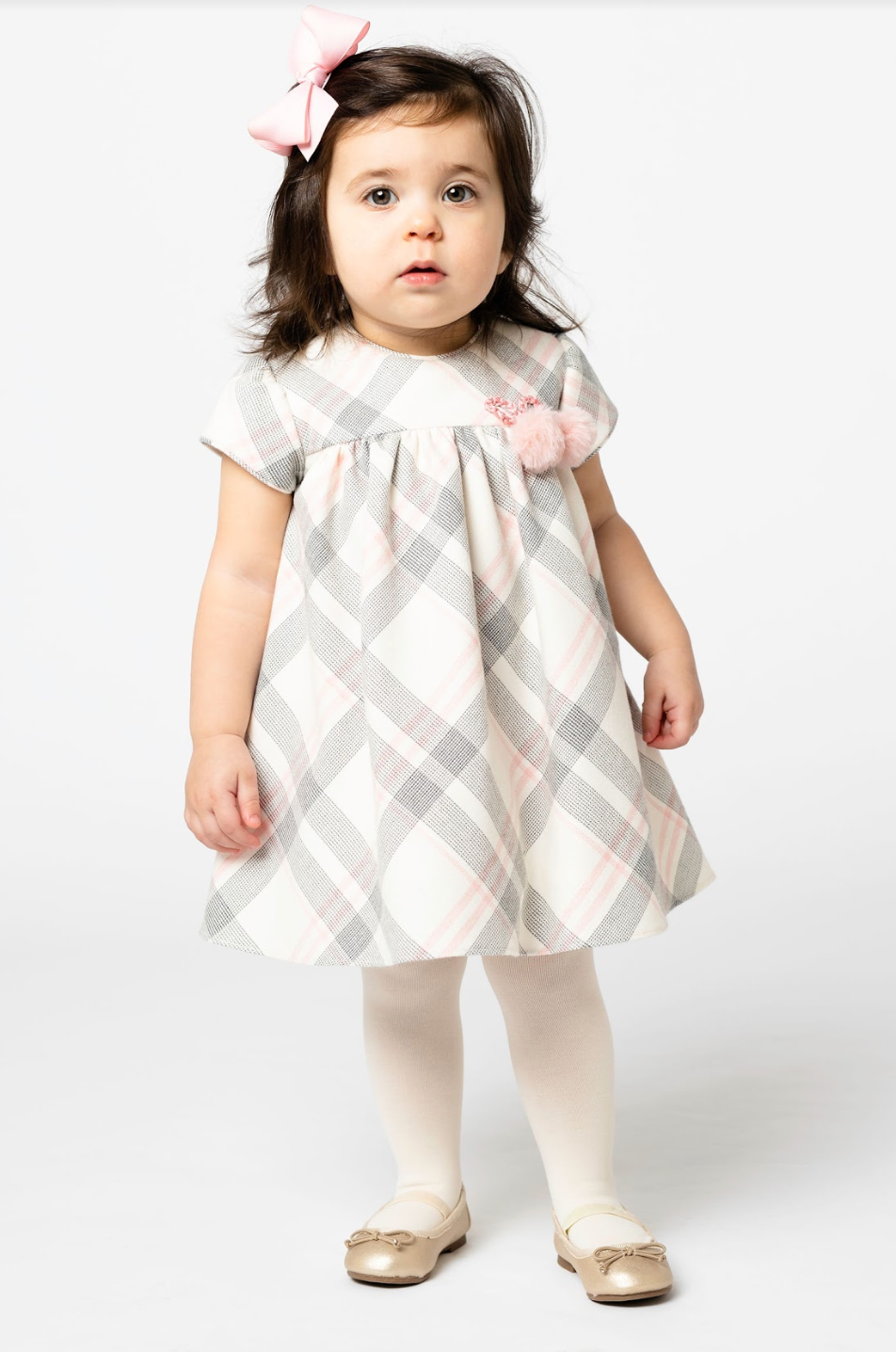 Luli and Me Gray Plaid Dress