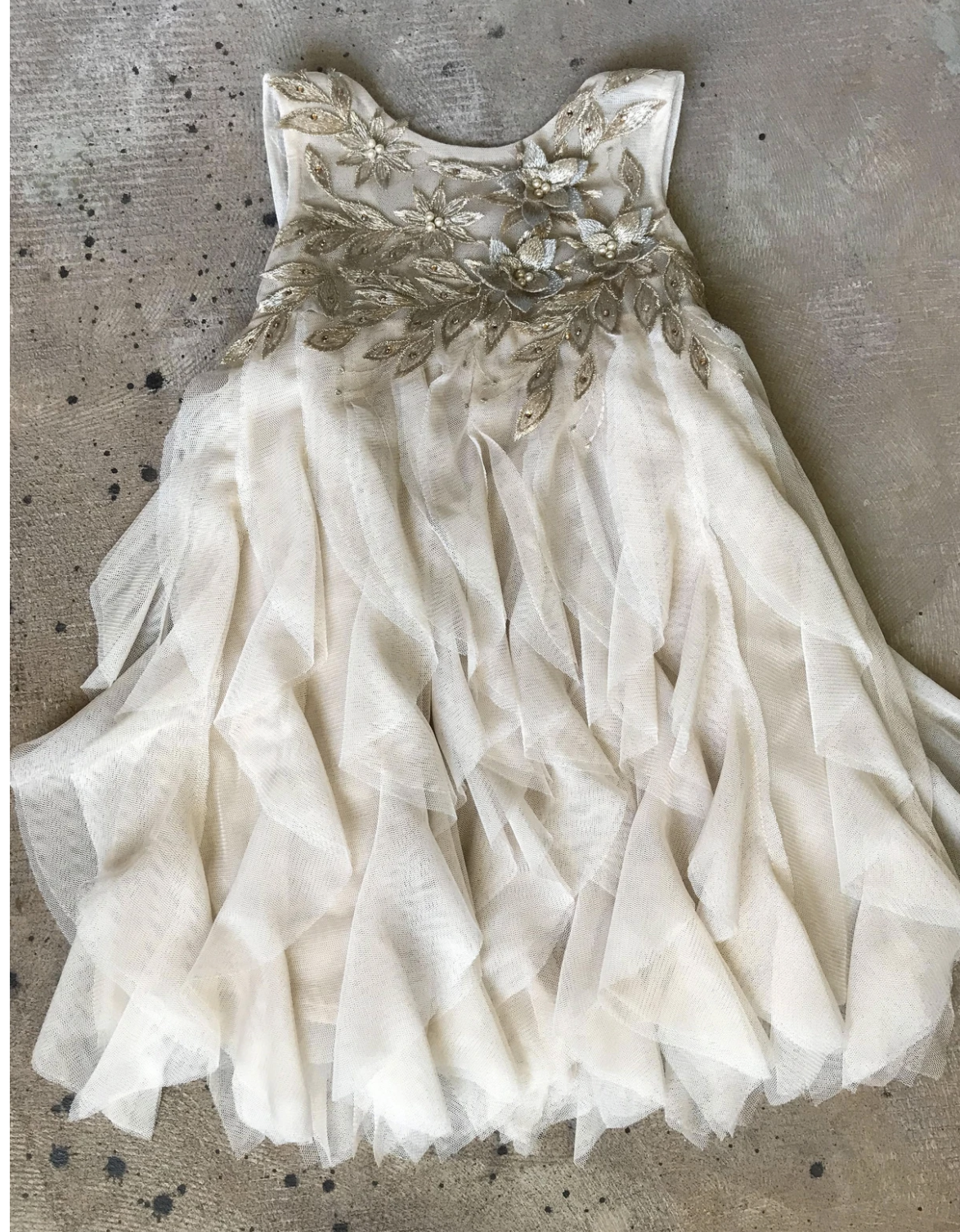 Cascading Champagne Dress