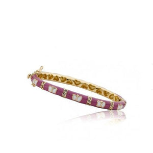 Twin Stars Hot Pink Cubic Zirconia Butterfly Bangle
