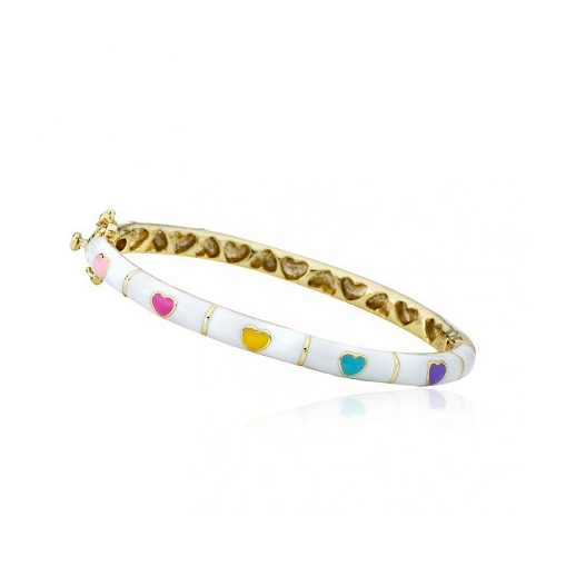 Twin Stars Heart & Line Bangle little miss bracelet gold enamel