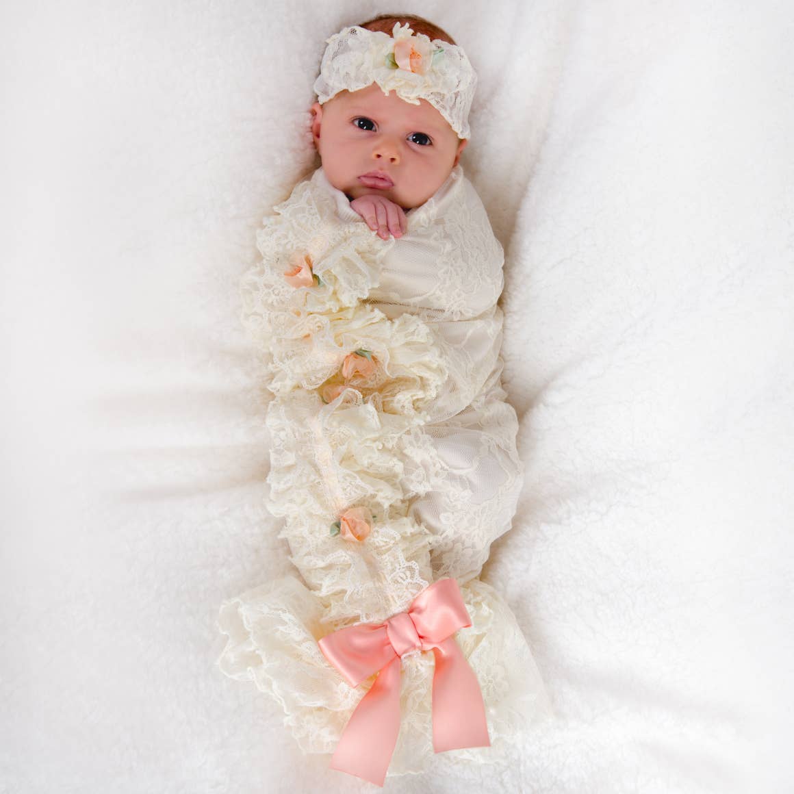 Satin Bud Lace Swaddle Set