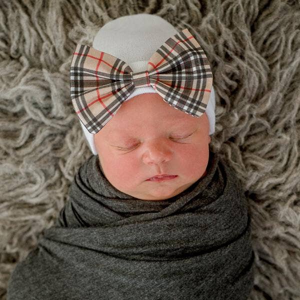 IlyBean Plaid Bow Hospital Hat