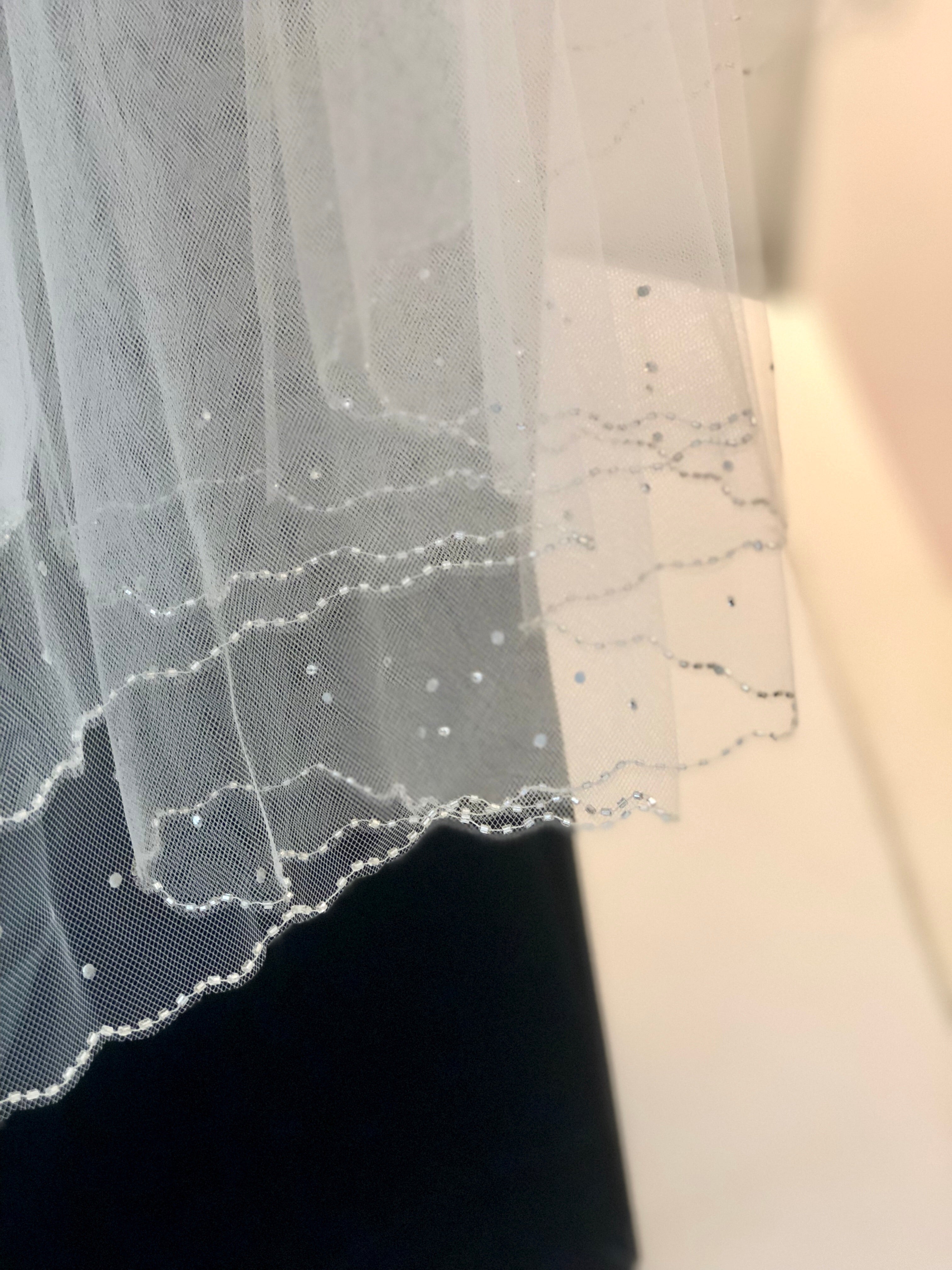 Scallop Beaded Veil