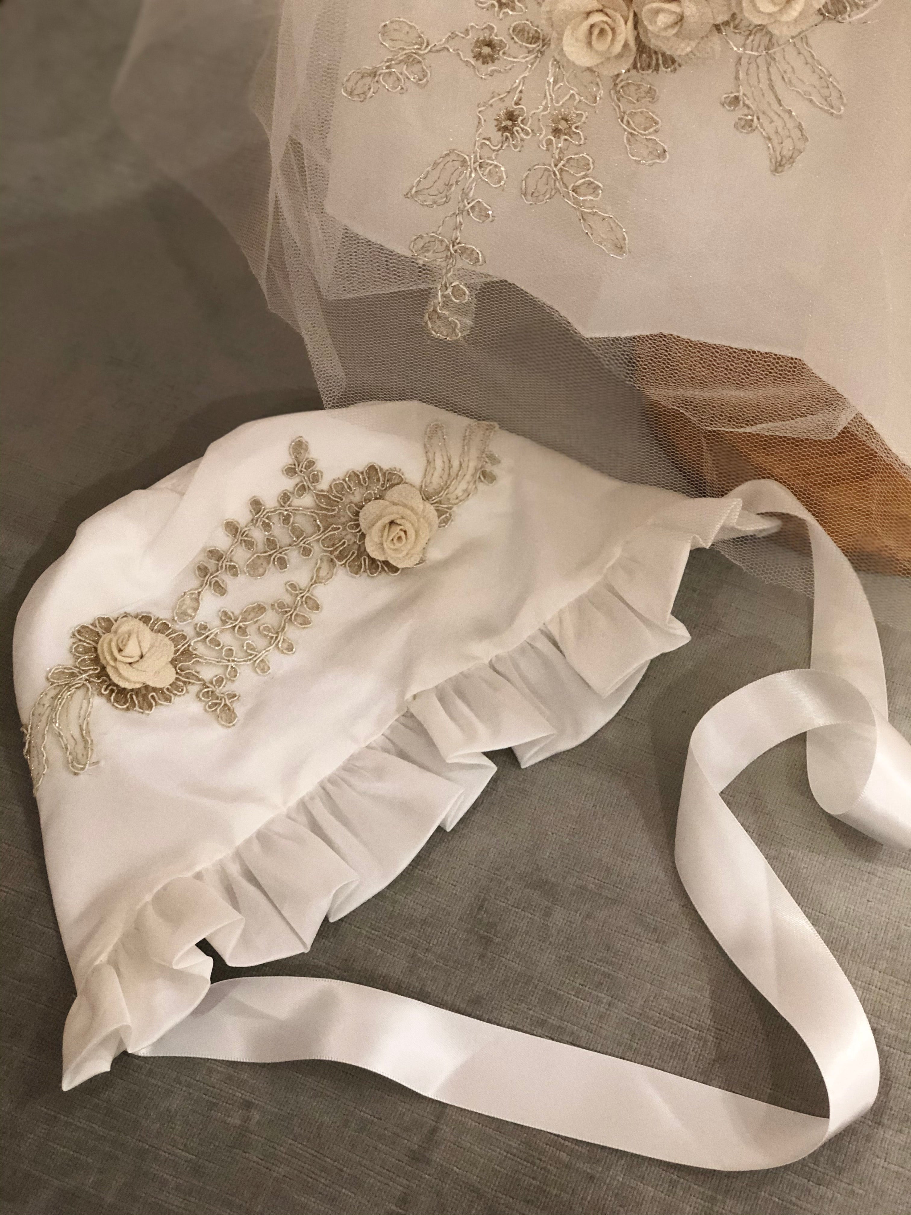 Gold Flower Ivory Dress