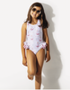 Meia Pata Swan Pattern Bathing Suit