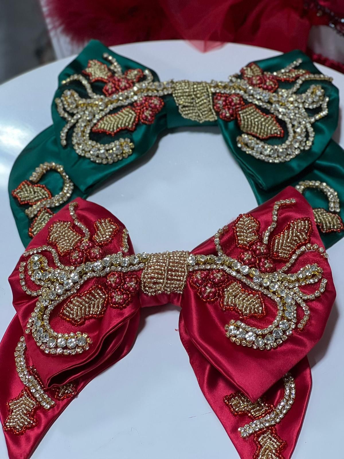 Green Beaded Hair Accessory