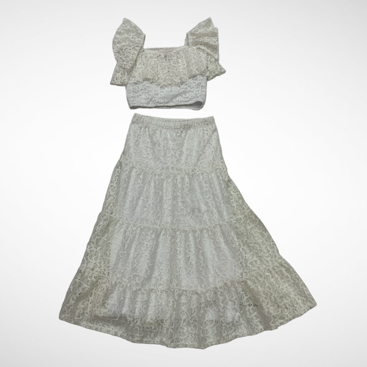 White Lace Two Piece Set