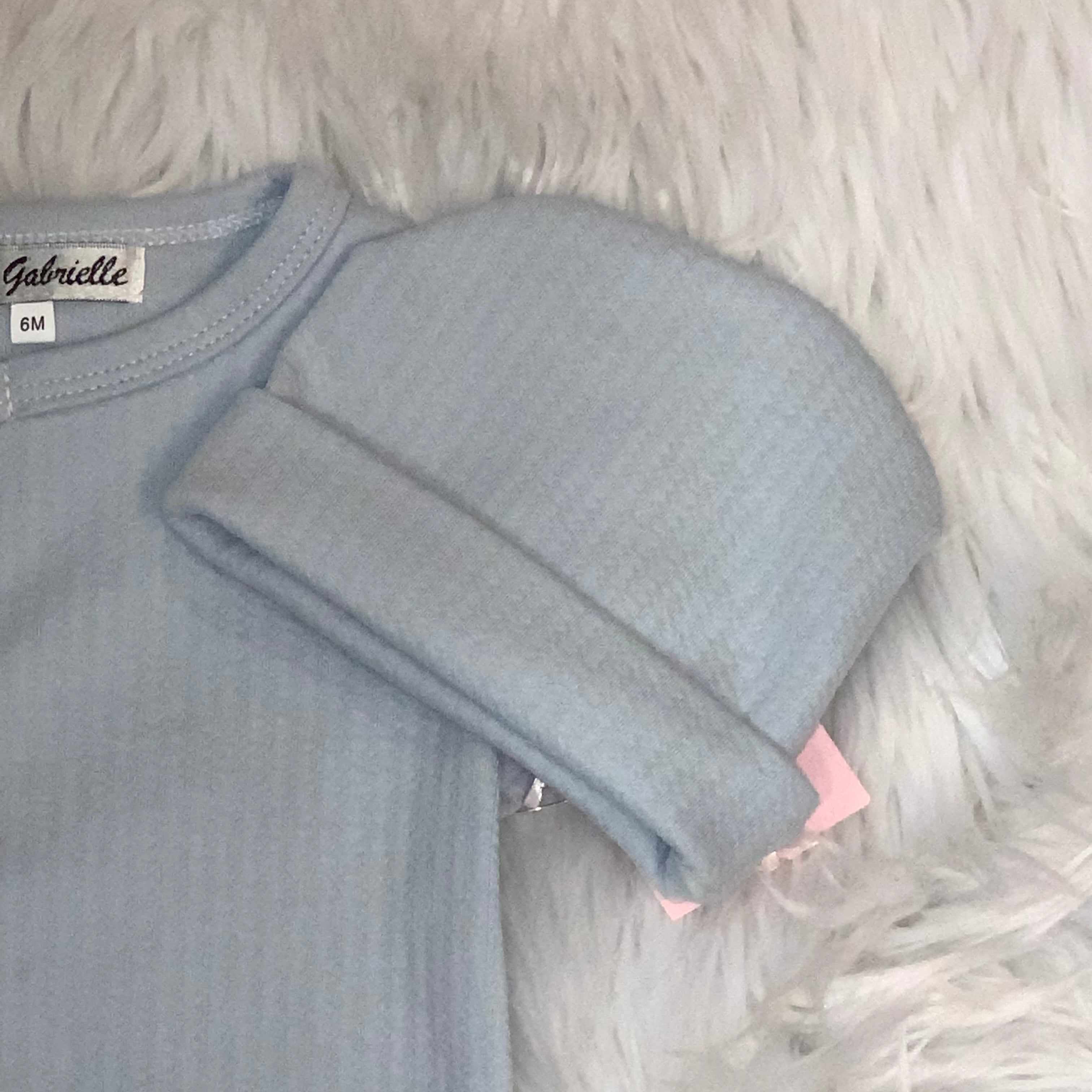 Conjunto de piqué azul bebé