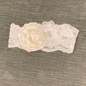 Ivory Rosette Flower Headband