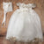 Ivory Gold Christening Gown and Bonnet