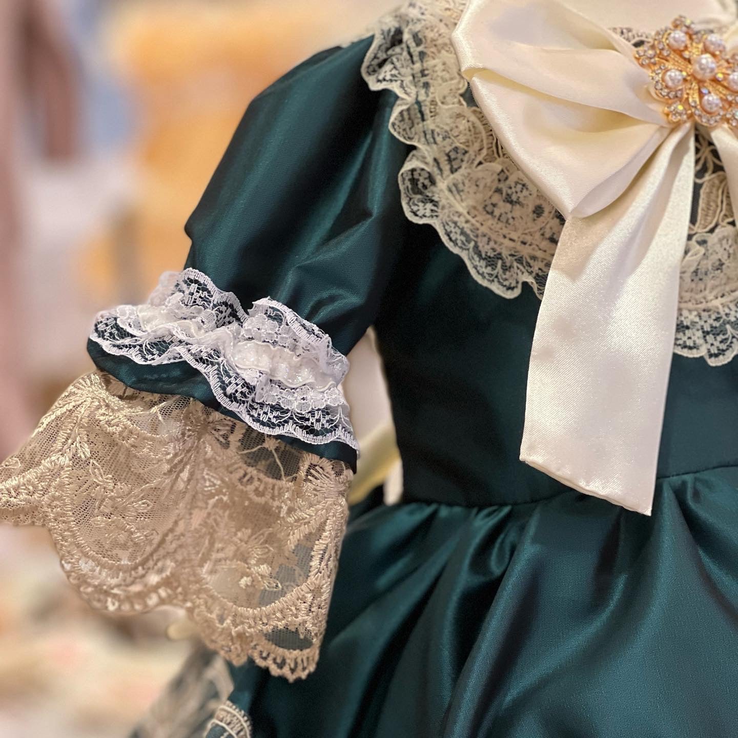 Darker Teal Blue Taffeta Dress