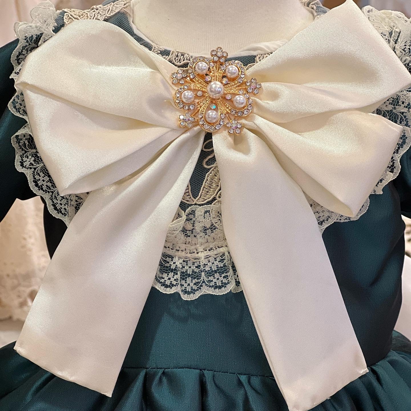 Darker Teal Blue Taffeta Dress