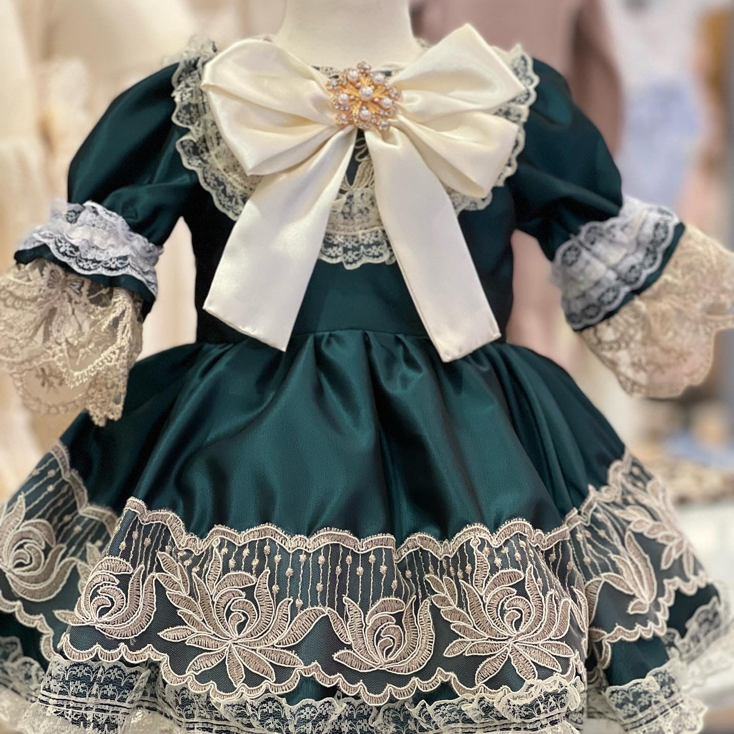 Darker Teal Blue Taffeta Dress