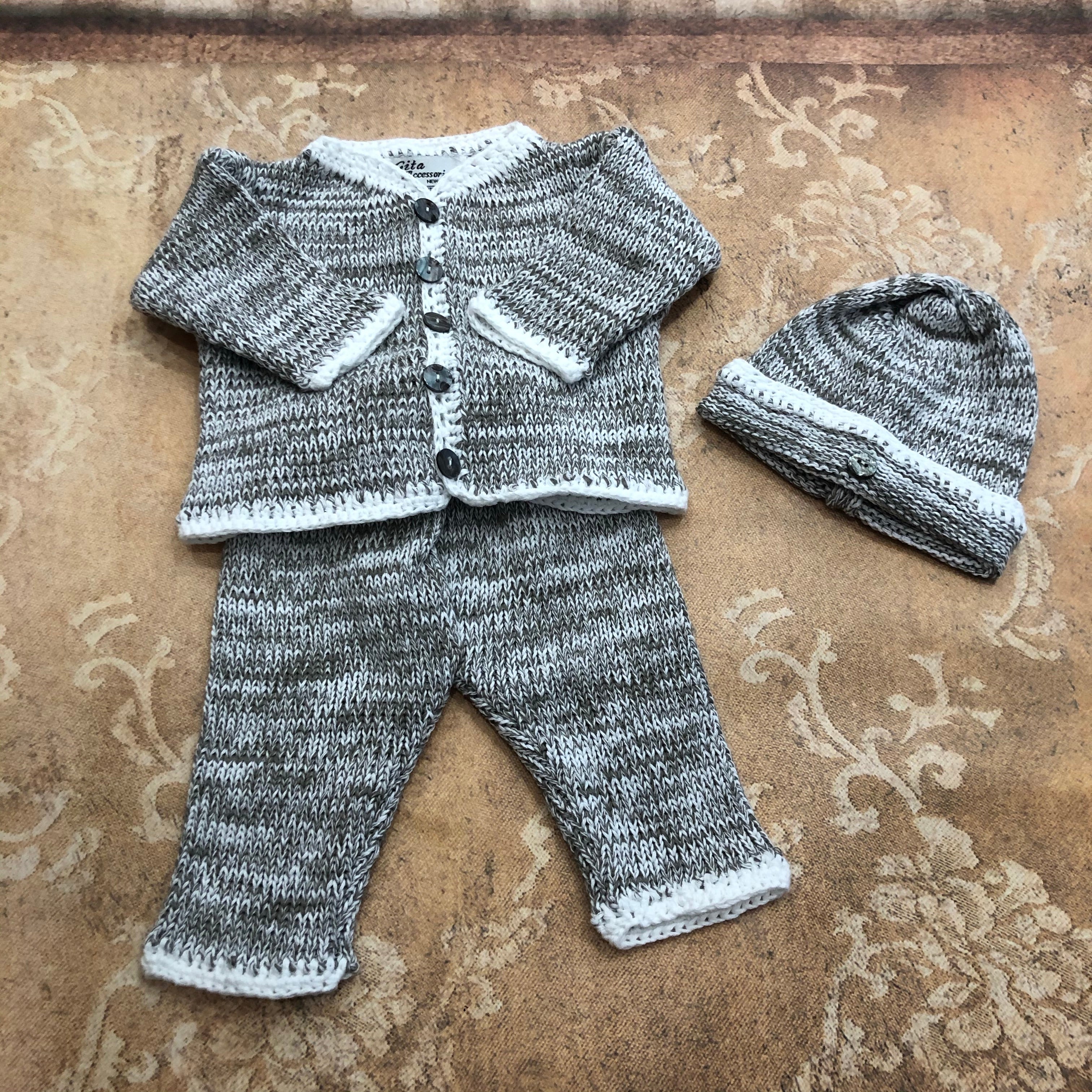 Conjunto de Ganchillo Gris