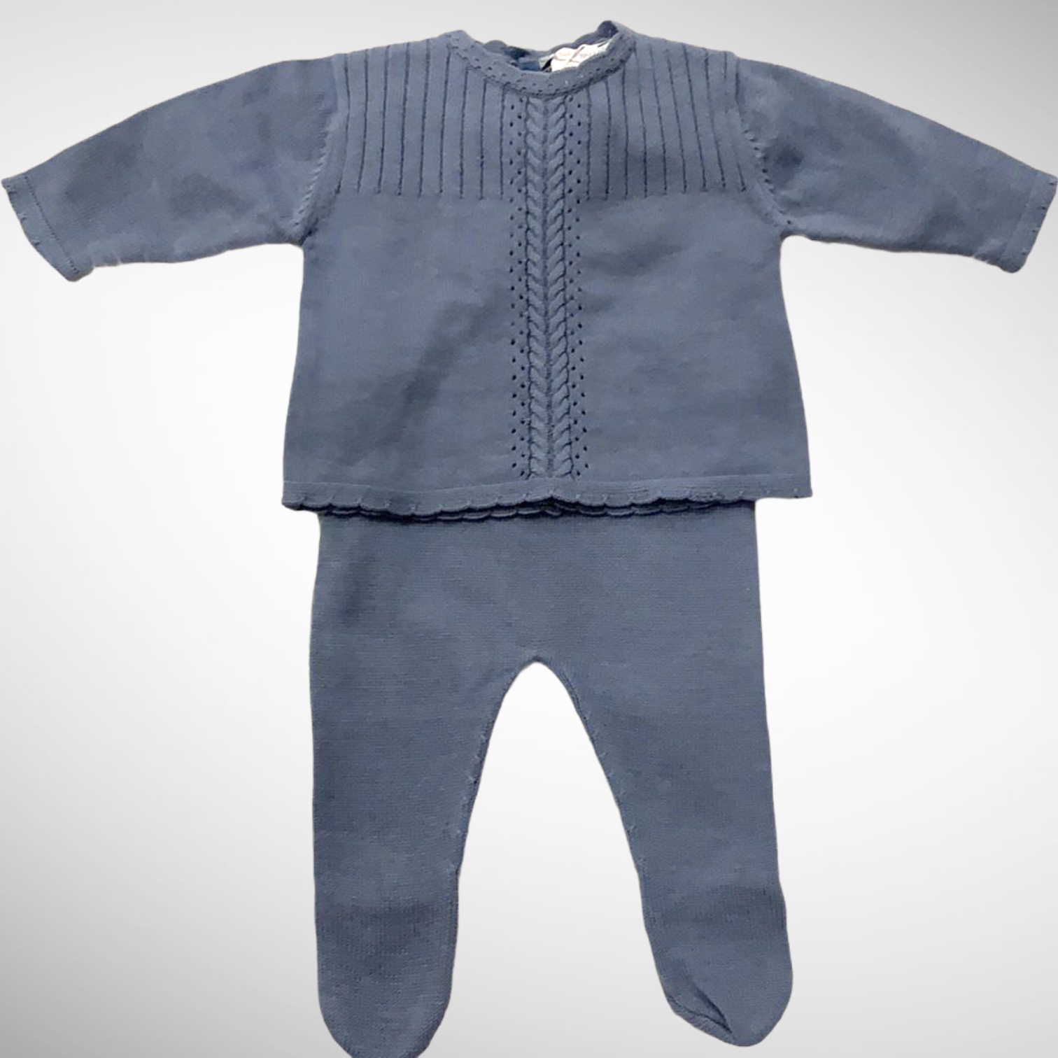 Blue Knit Layette Set