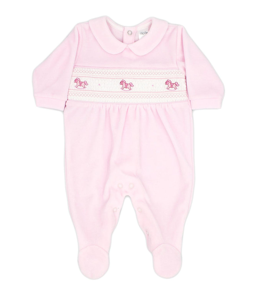 Pink Rocking Horse Footie
