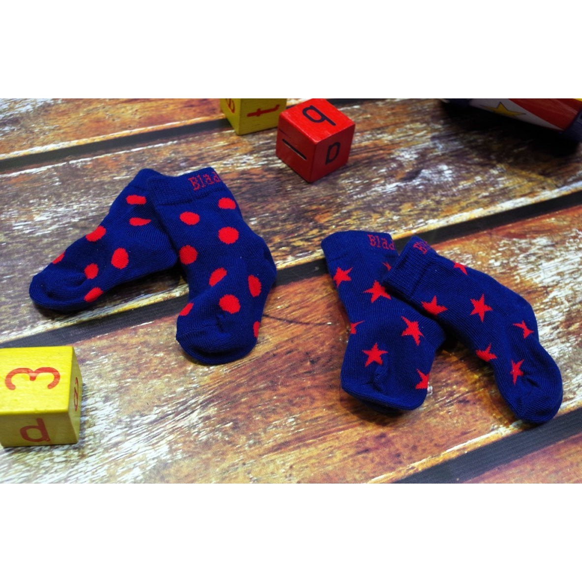 Calcetines Blade and Rose azul marino y rojo