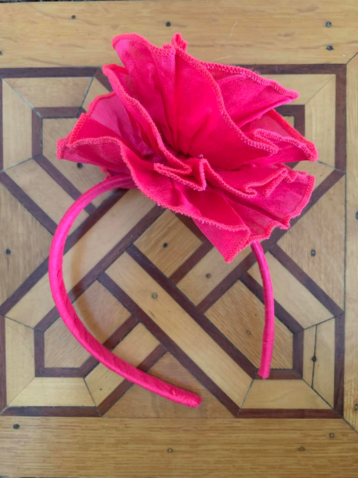 Hot Pink Taffeta Clip or Headband