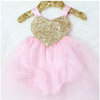 Belle Threads Heart Romper birthday pink gold